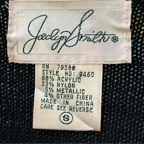 Vintage Jaclyn Smith Black Embellished Cardigan, Size Small - Picture 12 of 13